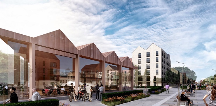 Shepherd markets commercial development plot within landmark Sighthill regeneration NorthBridge residential development for lease or sale