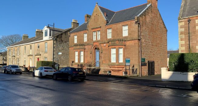 Shepherd markets townhouse with four mews offices and car park with development potential in Ayr town centre for sale