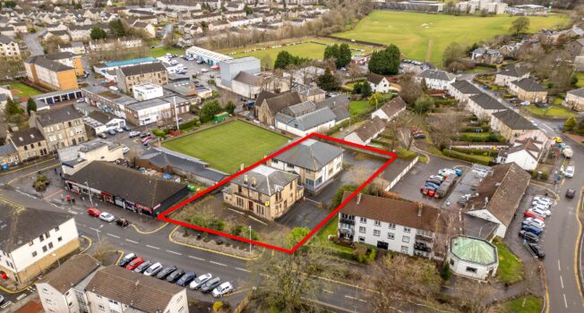 Shepherd markets prominent traditional former bank with modern office extension in East Kilbride as development opportunity for sale