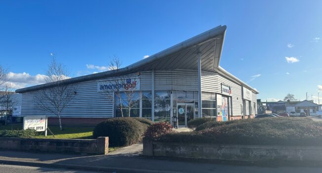 Shepherd markets former American Golf showroom in prime corner site location in Inverness for lease