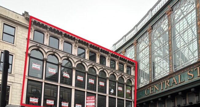 Prime retail, office, hospitality space for lease at former Tower Records building near Glasgow’s Central Station