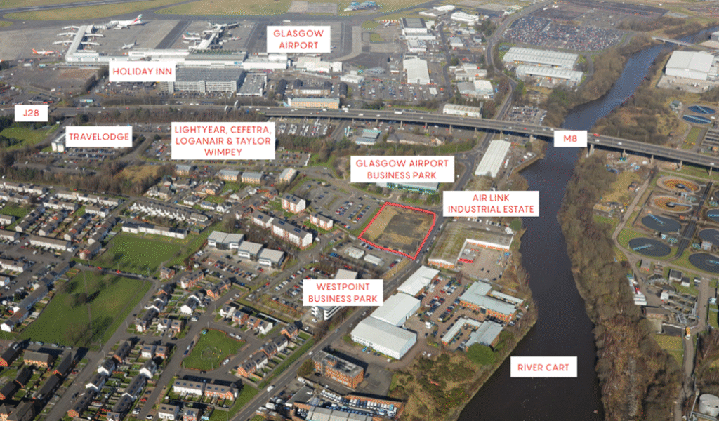 Acting on behalf of a local Paisley landlord, J&M Taylor Holdings, Shepherd Chartered Surveyors has secured the lease of a parcel of land at Glasgow Airport Business Park to Flying Scot, which will be offering airport parking to travellers.
