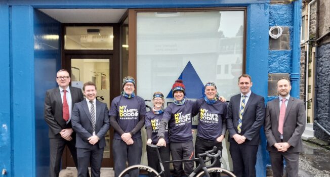 Shepherd’s Galashiels office sponsors Borders cycling team in Doddie’s Triple Crown 2026 charity cycling challenge